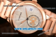 Cartier Rotonde De Miyota Quartz Rose Gold Case/Bracelet with Silver Dial