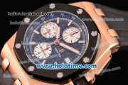 Audemars Piguet Royal Oak Offshore Swiss Valjoux 7750 Automatic Rose Gold Case with Black Bezel Stick Markers and Black Dial (EF)