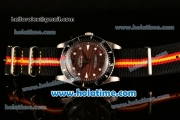Rolex Milgauss Vintage 1950s Asia 2813 Automatic Steel Case with Brown Dial White Markers and Nylon Strap