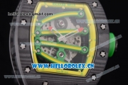 Richard Mille RM 59-01 Miyota 9015 Automatic PVD Case with Skeleton Dial Yellow Inner Bezel and Yellow Rubber Strap