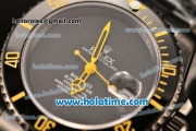 Rolex Submariner Bamford Asia 2813 Automatic Full PVD with Black Micro Checkered Dial - Yellow Spirit