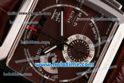 Tag Heuer Monaco Chronograph Quartz Steel Case with Brown Dial and Brown Leather Strap