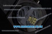 Hublot King Power Chrono Japanese Miyota OS20 Quartz PVD Case with Black Dial Yellow Second Hand and Black Leather Strap