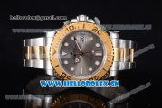 Rolex Yacht-Master 40 Swiss Swiss ETA 2836 Automatic Two Tone Case/Bracelet with Grey Dial and Dot Markers (JF)