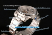 Cartier Calibre De Swiss Tourbillon Manual Winding Steel Case/Strap with Grey Dial and Black Markers