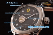 Ferrari Granturismo 2813 Automatic Steel Case with Black Dial and Black Leather Strap