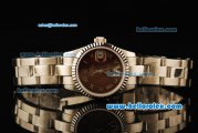 Rolex Datejust Automatic Movement Full Steel with ETA Coating Case with Brown Dial
