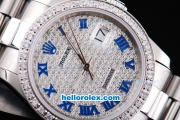 Rolex Datejust Oyster Perpetual Automatic Movement with Diamond Bezel,Diamond Dial and Blue Roman Marking