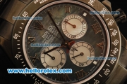 Rolex Daytona Chronograph Swiss Valjoux 7750 Automatic Movement PVD Case with Roman Numerals and PVD Strap