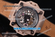 Hublot Masterpiece MP 08 Antikythera Sunmoon Asia 2813 Automatic Rose Gold Case Skeleton Dial Brown Leather Strap and White/Rose Gold Markers