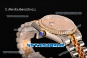 Rolex Datejust Swiss ETA 2836 Automatic Two Tone Case with Diamonds Bezel Gold Dial and Diamonds Markers (BP)