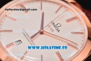 Omega De Ville Trésor Master Co-Axial Swiss ETA 2824 Automatic Rose Gold Case with Stick Markers and White Dial
