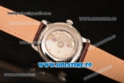 BlancPain Villeret Ultraplate Remontage Automatique Miyota 9015 Automatic Steel Case with Brown Dial and Stick Markers