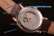 Breguet Classique 2813 Automatic Rose Gold Case with White Dial and Brown Leather Strap-ETA Coating
