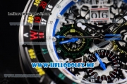 Richard Mille RM 60-01 Asia 2813 Automatic PVD Case with Skeleton Dial and Blue Rubber Strap PVD Bezel (EF)