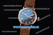 Zenith Pilot Type 20 GMT Asia ST25 Automatic Rose Gold Case with Black Dial Arabic Numeral Markers and Brown Leather Strap