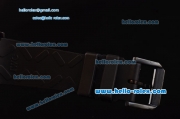 IWC Portuguese Chrono Japanese Miyota OS10 Quartz PVD Case Roman Markers with Black Rubber Strap and Black Dial