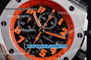 Audemars Piguet Royal Oak Offshore Volcano Chrono Swiss Valjoux 7750 Automatic Steel Case with Black Dial and Orange Numeral Markers (J12)