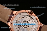 Cartier Ballon Bleu de Cartier Swiss ETA 2892 Automatic Rose Gold Case with Brown Leather Strap and Diamond Dial