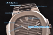 Patek Philippe Nautilus Swiss ETA 2824 Automatic Steel Case with Brown Dial Stick Markers Stainless Steel Strap