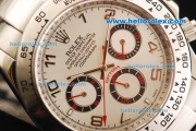 Rolex Daytona Oyster Perpetual Chronometer Automatic with White Dial-White Bezel and Number Marking