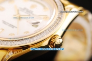 Rolex Day Date II Automatic Movement Full Gold with Diamond Bezel - Diamond Markers and White Dial