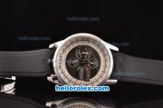 Tag Heuer Mikrogirder 2000 Chronograph Miyota Quartz Steel Case with Black Dial and Black Rubber Strap