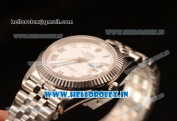 Rolex Datejust 37mm Swiss ETA 2836 Automatic Steel Case with Jubilee Steel Bezel White Dial Roman Steel Bracelet