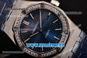 Audemars Piguet Royal Oak 41MM Miyota 9015 Automatic Steel Case with Diamonds Bezel Blue Dial and Stick Markers (EF)