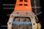 Richard Mille RM11-03 Swiss Valjoux 7750 Automatic Steel Case Skeleton Dial With Arabic Numeral Markers Orange Rubber Strap(KV)