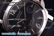 Panerai Luminor Marina Pam 104 Swiss Valjoux 7750 Automatic Steel Case with Black Dial and Black Rubber Strap-Luminous Markers