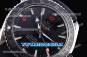 Omega Seamaster Planet Ocean GMT Asia 2813 Automatic Steel Case with Black Dial and Black Bezel