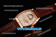 Vacheron Constantin Malte Tourbillon Regulateur Flying Tourbillon Manual Winding Rose Gold Case with White Dial Brown Leather Strap and Diamonds Markers