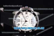 Cartier Calibre de Cartier Diver Japanese Miyota OS20 Quartz Steel Case with White Dial Roman Markers and Black Rubber Strap