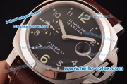 Panerai Luminor Marina PAM00164 Swiss Valjoux 7750-MD Automatic Steel Case with Black Dial and Brown Leather Strap - 1:1 Original