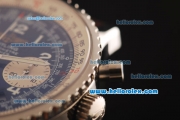 Breitling Navitimer Swiss Valjoux 7750 Automatic Steel Case with Blue Dial and Brown Leather Strap