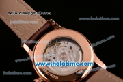 Omega De Ville Hour Vision Swiss ETA 2836 Automatic Rose Gold Case and Brown Leather Strap with Black Dial