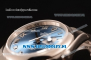 Rolex Datejust Clone Rolex 3135 Automatic Steel Case with Blue Dial Roman Numeral Markers and Steel Bracelet