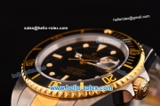Rolex Submarine Swiss ETA 2836 Automatic Two Tone Case/Strap with White Markers Black Dial and Black Bezel