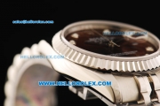 Rolex Datejust Oyster Perpetual Automatic Movement Full Steel with Brown Dial and Diamond Markers