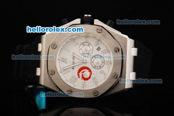 Audemars Piguet Royal Oak Offshore Chronograph Quartz Movement Steel Case with White Dial and White Arabic Numeral Markers