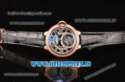 Cartier Ballon Bleu Tourbillon Seagull ST80 Tourbillon Manual Winding Rose Gold Case with Black Dial and Diamonds Bezel