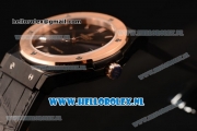 Hublot Classic Fusion 9015 Auto PVD/Rose Gold Case with Black Dial and Black Leather Strap