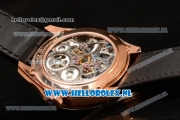 Zenith Chronomaster El Primero Tourbillon Manual Winding Rose Gold Case with Skeleton Dial and Black Leather Strap