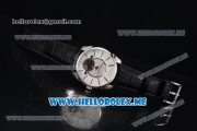 Parmigiani Tonda Tourbillon Asia ST25 Automatic Steel Case with White Dial and Black Leather Strap Stick Markers