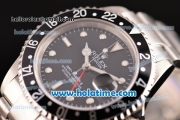 Rolex GMT-Master Vintage Rolex 3186 Automatic Full Steel with White Dot Markers and Black Dial (BP)