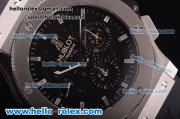 Hublot Big Bang Swiss Valjoux 7750 Automatic Movement Steel Case with Titanium Bezel and Black Dial-Black Rubber Strap