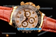 Rolex Daytona Chrono Swiss Valjoux 7750 Automatic Yellow Gold Case with Ceramic Bezel Diamonds Markers and White Dial (BP)