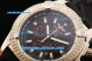 Breitling Avenger Chronograph Miyota Quartz Movement Steel Case with Black Dial and Black Rubber Strap