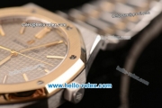 Audemars Piguet Royal Oak Swiss ETA 2824 Automatic Two Tone Case with Two Tone Strap and Grey Grid Dial - 1:1 Original